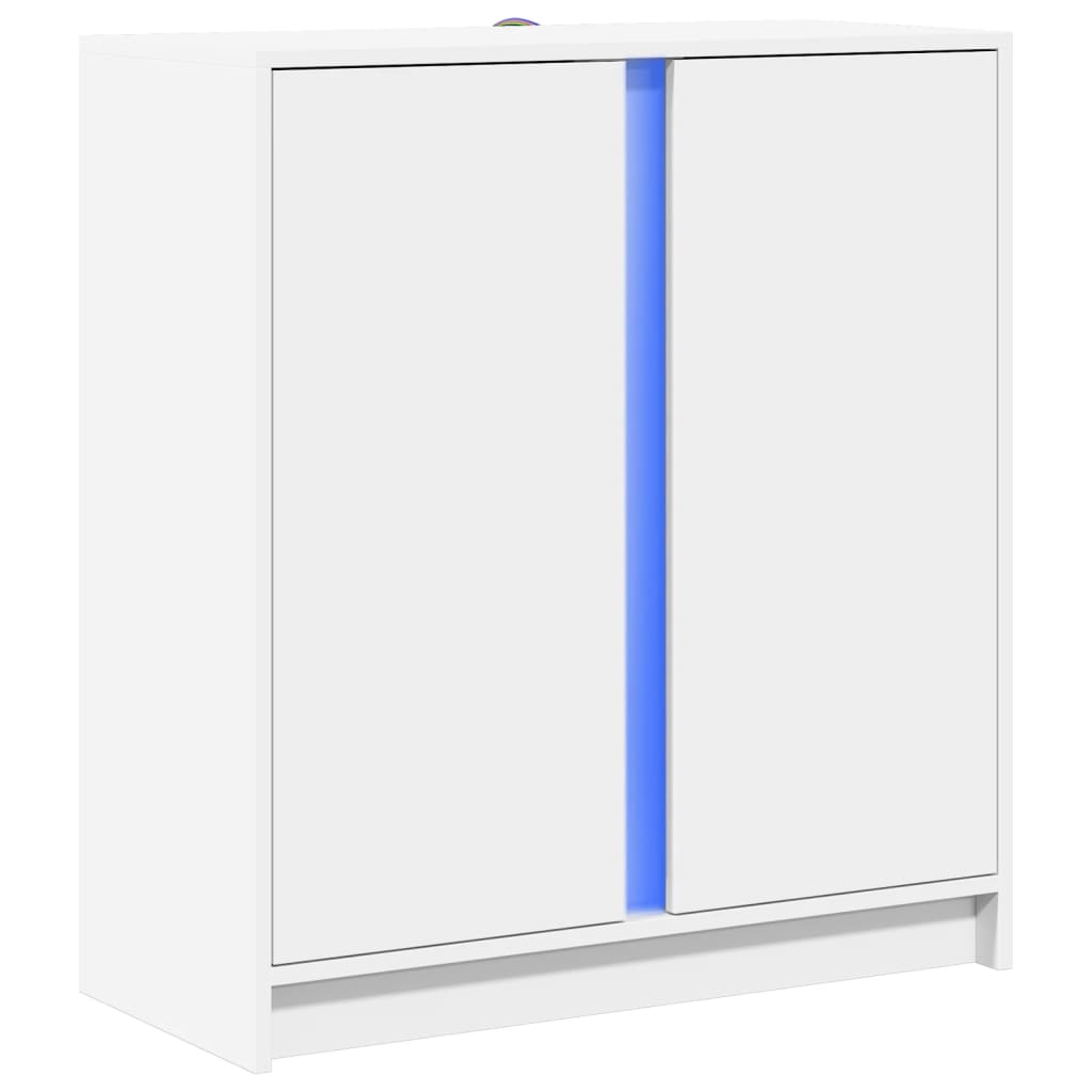 Credenza con LED Bianca 77x34x85 cm in Legno Multistrato - homemem39