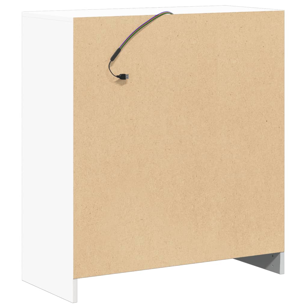 Credenza con LED Bianca 77x34x85 cm in Legno Multistrato - homemem39