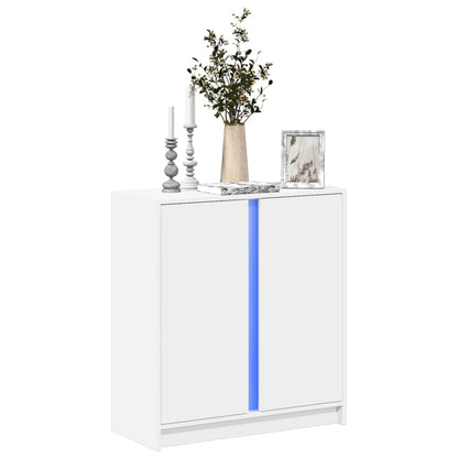 Credenza con LED Bianca 77x34x85 cm in Legno Multistrato - homemem39