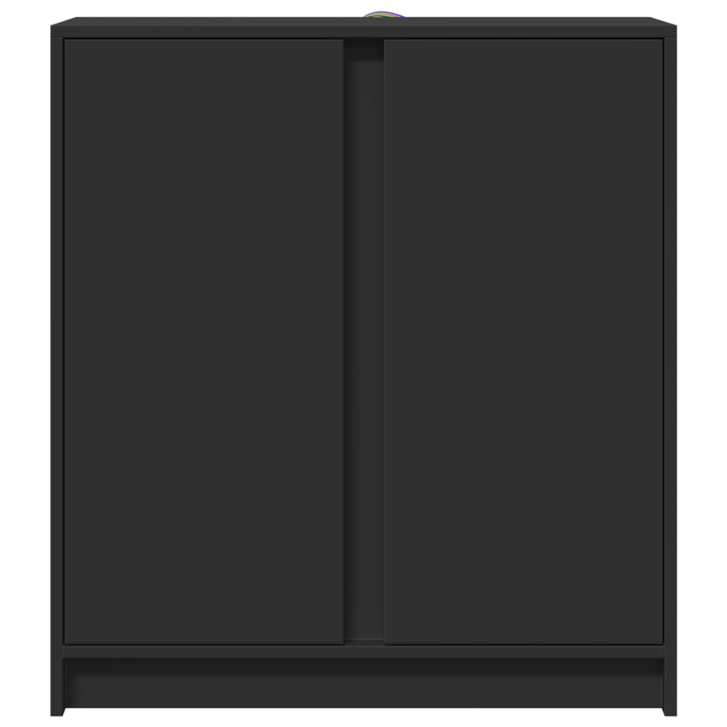 Credenza con LED Nera 77x34x85 cm in Legno Multistrato