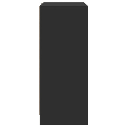 Credenza con LED Nera 77x34x85 cm in Legno Multistrato