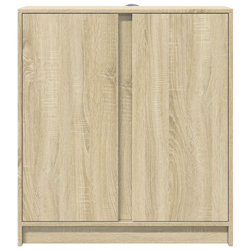 Credenza con LED Rovere Sonoma 77x34x85 cm in Legno Multistrato - homemem39