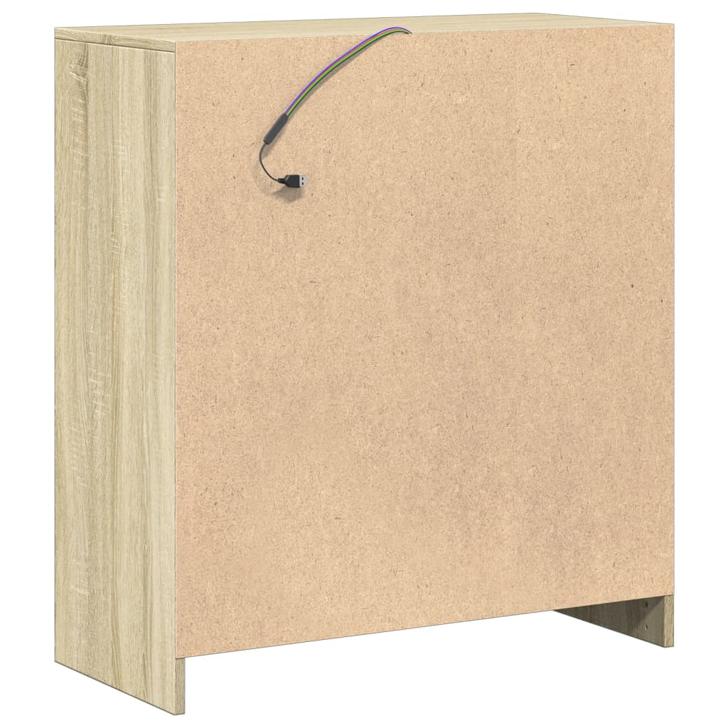 Credenza con LED Rovere Sonoma 77x34x85 cm in Legno Multistrato - homemem39