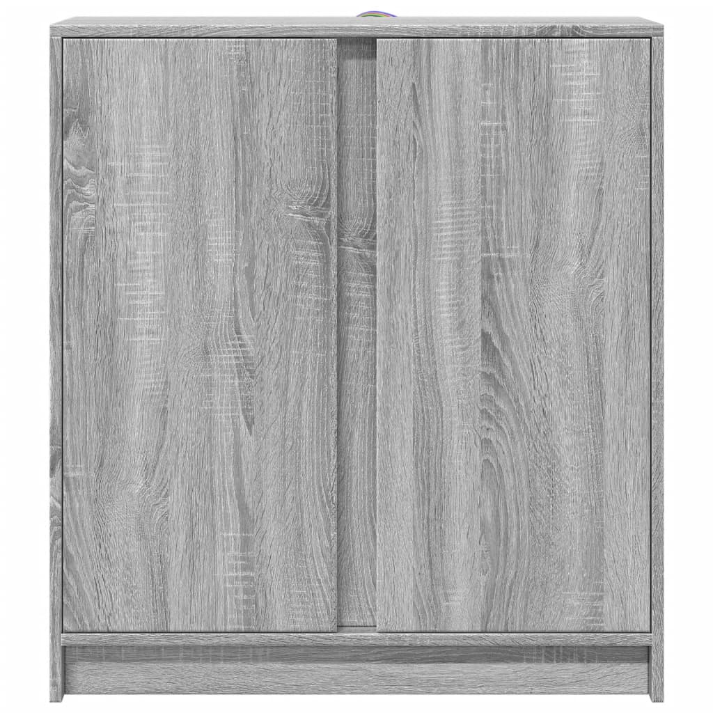 Credenza con LED Grigio Sonoma 77x34x85 cm in Legno Multistrato - homemem39