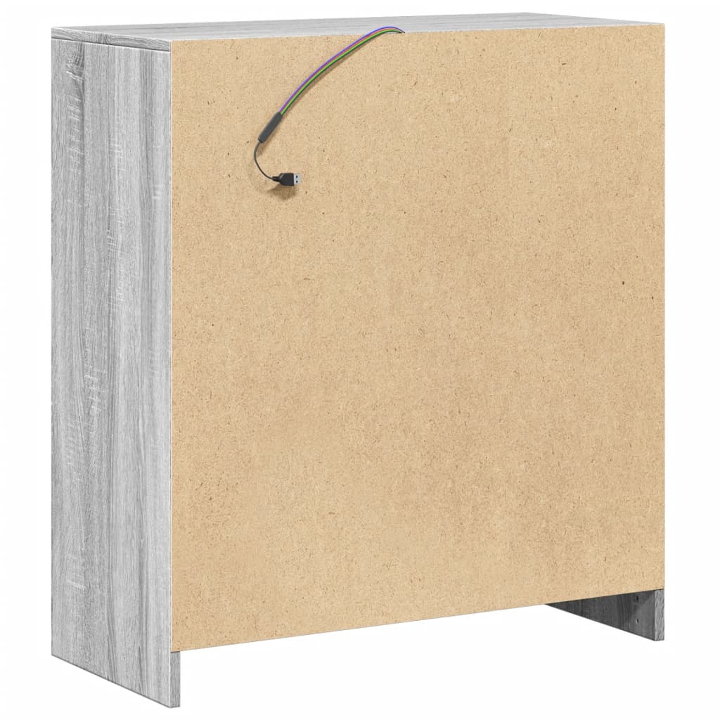 Credenza con LED Grigio Sonoma 77x34x85 cm in Legno Multistrato - homemem39