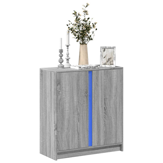 Credenza con LED Grigio Sonoma 77x34x85 cm in Legno Multistrato - homemem39