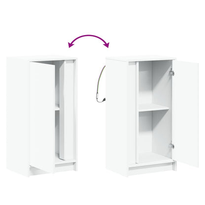 Credenza con LED Bianca 42,5x34x85 cm in Legno Multistrato - homemem39