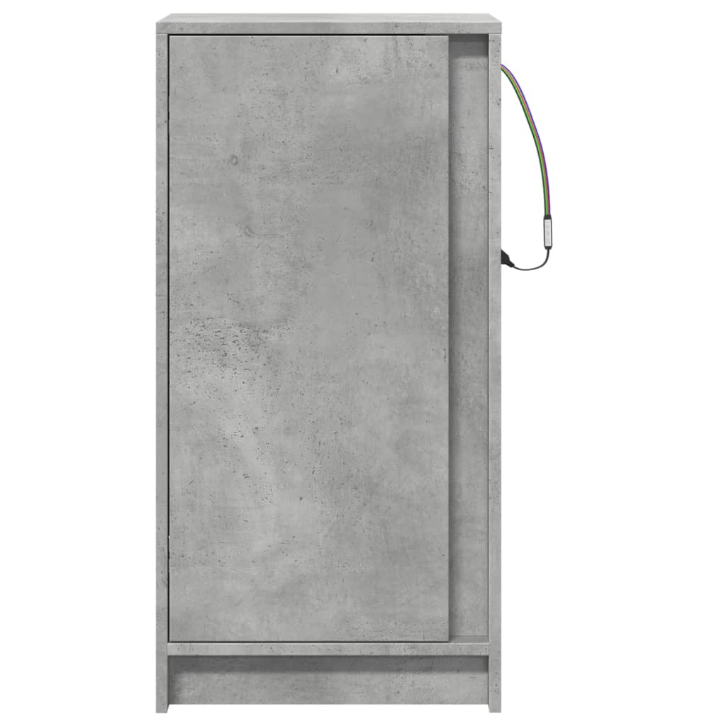 Credenza con LED Grigio Cemento 42,5x34x85 cm Legno Multistrato - homemem39
