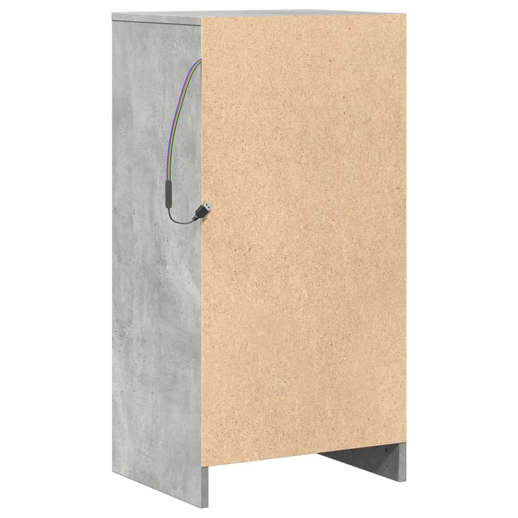 Credenza con LED Grigio Cemento 42,5x34x85 cm Legno Multistrato - homemem39