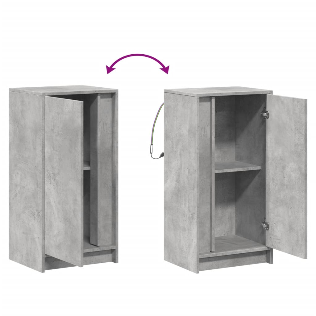Credenza con LED Grigio Cemento 42,5x34x85 cm Legno Multistrato - homemem39