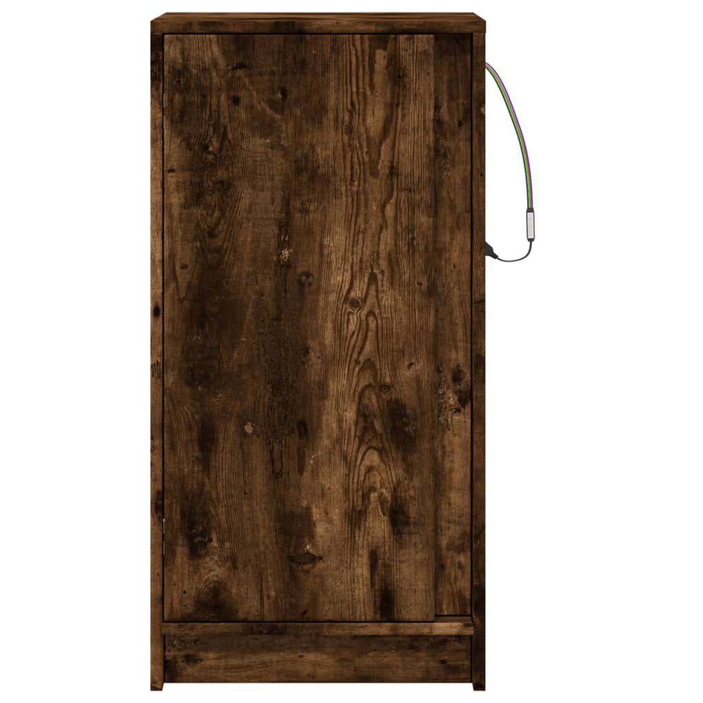 Credenza con LED Rovere Fumo 42,5x34x85 cm in Legno Multistrato - homemem39