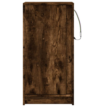 Credenza con LED Rovere Fumo 42,5x34x85 cm in Legno Multistrato - homemem39