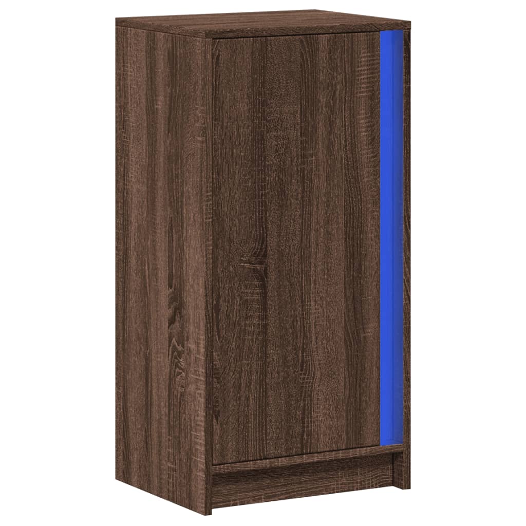 Credenza con LED Rovere Marrone 42,5x34x85 cm Legno Multistrato - homemem39