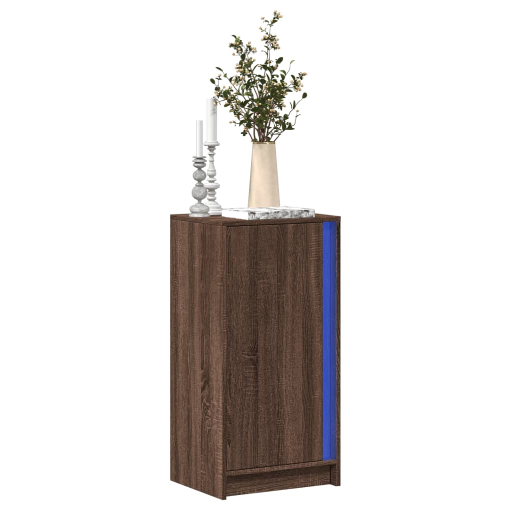 Credenza con LED Rovere Marrone 42,5x34x85 cm Legno Multistrato - homemem39