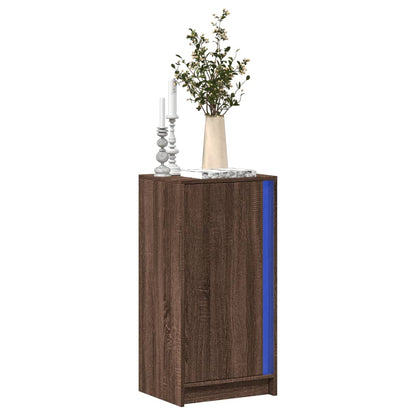 Credenza con LED Rovere Marrone 42,5x34x85 cm Legno Multistrato - homemem39