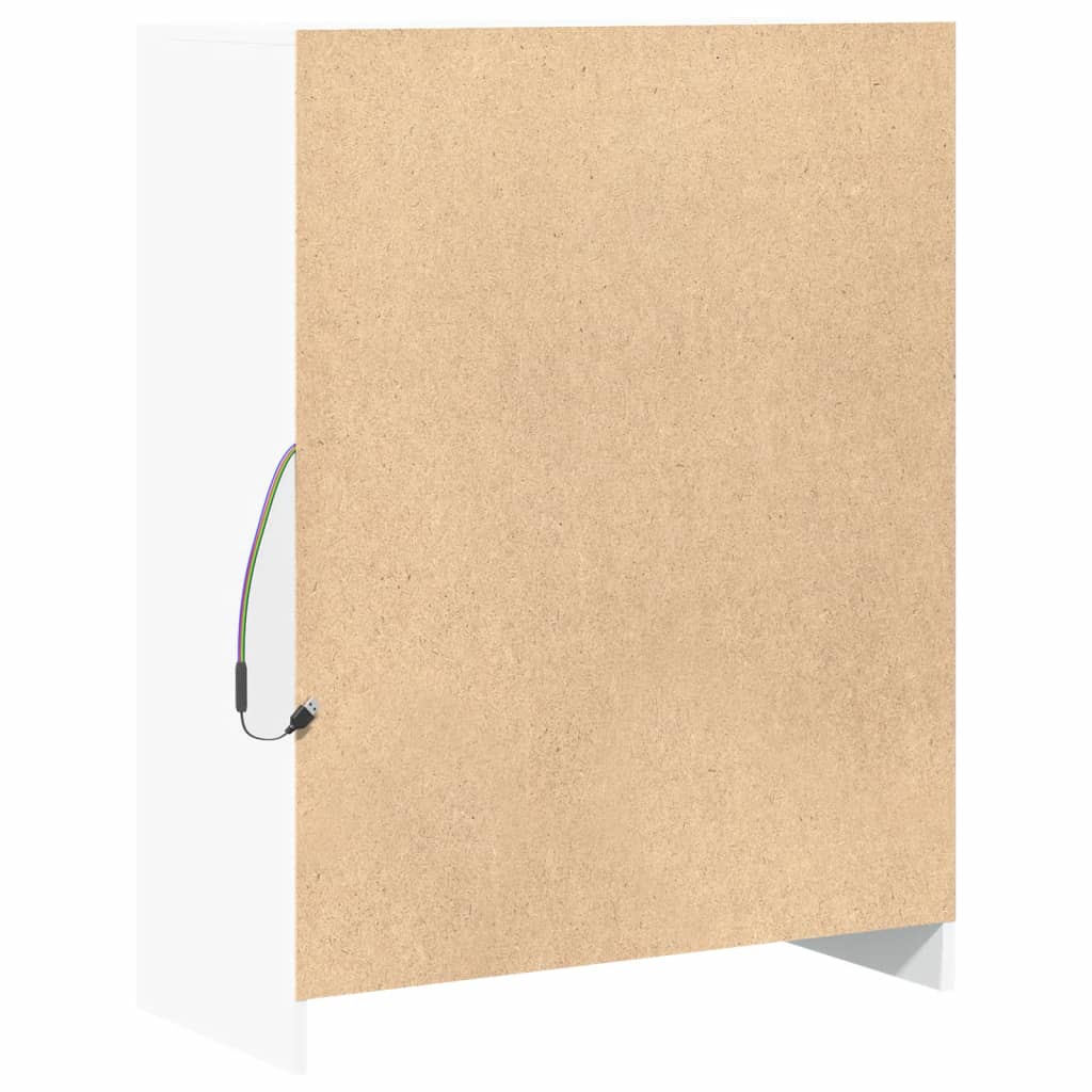 Credenza con LED Bianca 77x34x100 cm in Legno Multistrato - homemem39