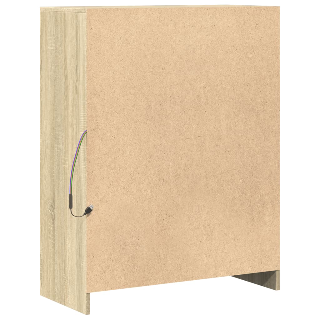 Credenza con LED Rovere Sonoma 77x34x100cm in Legno Multistrato - homemem39