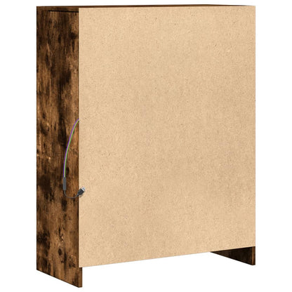 Credenza con LED Rovere Fumo 77x34x100 cm in Legno Multistrato - homemem39