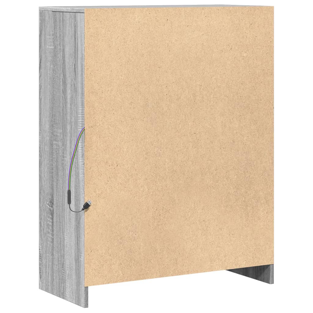 Credenza con LED Grigio Sonoma 77x34x100cm in Legno Multistrato - homemem39