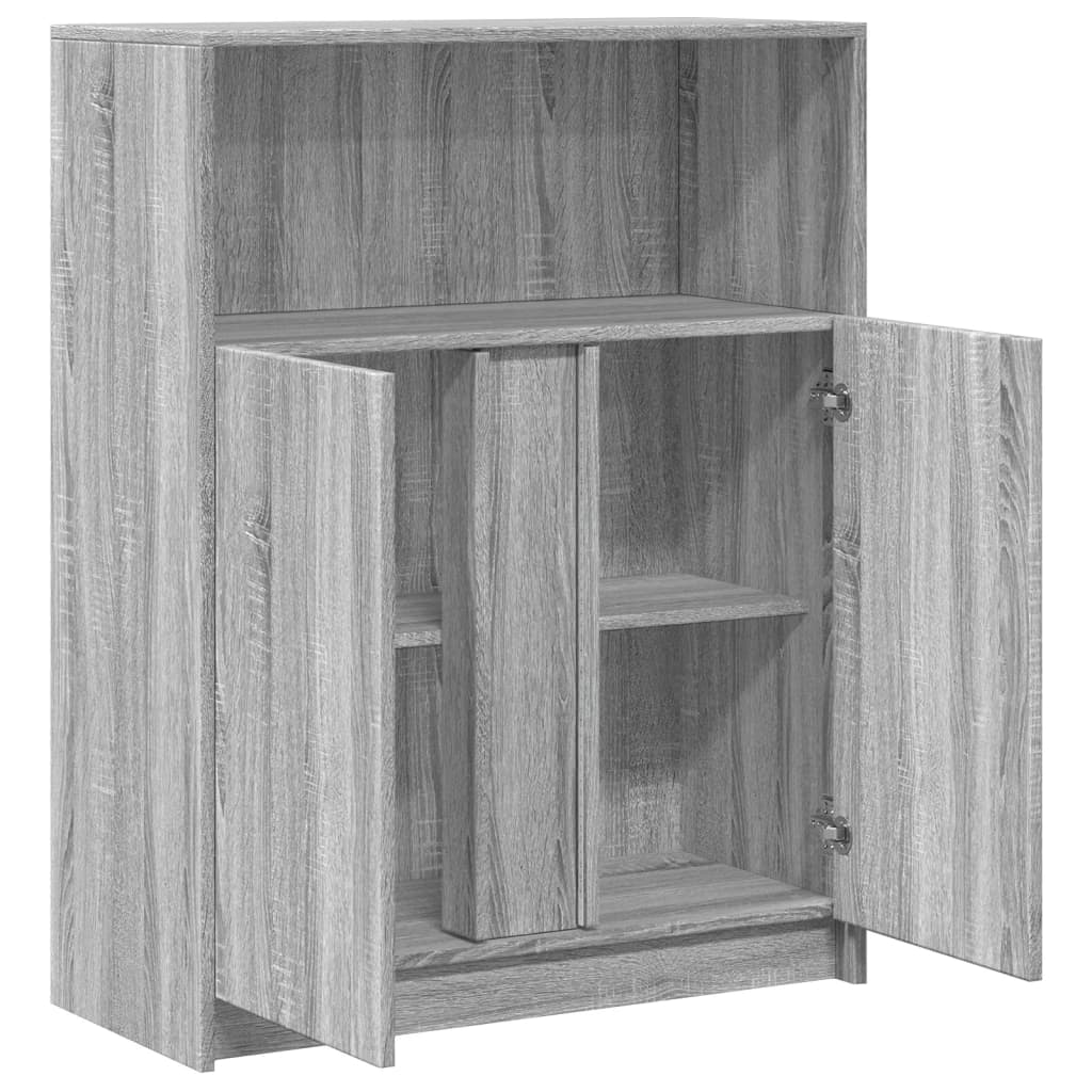 Credenza con LED Grigio Sonoma 77x34x100cm in Legno Multistrato - homemem39
