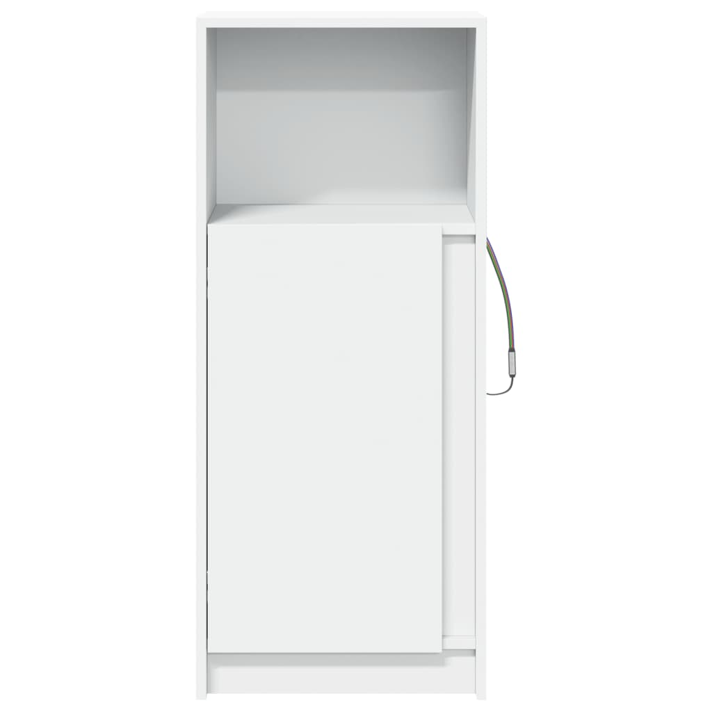 Credenza con LED Bianca 42,5x34x100 cm in Legno Multistrato - homemem39