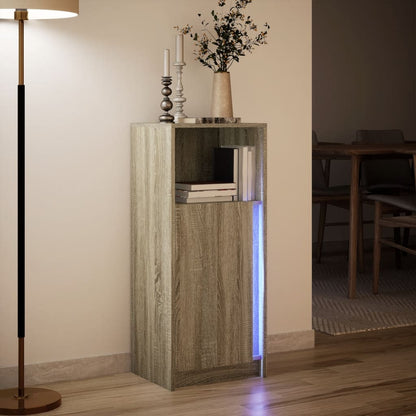 Credenza con LED Rovere Sonoma 42,5x34x100 cm Legno Multistrato - homemem39