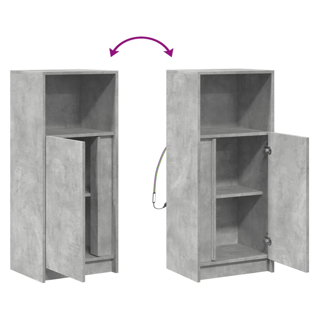 Credenza con LED Grigio Cemento 42,5x34x100cm Legno Multistrato - homemem39