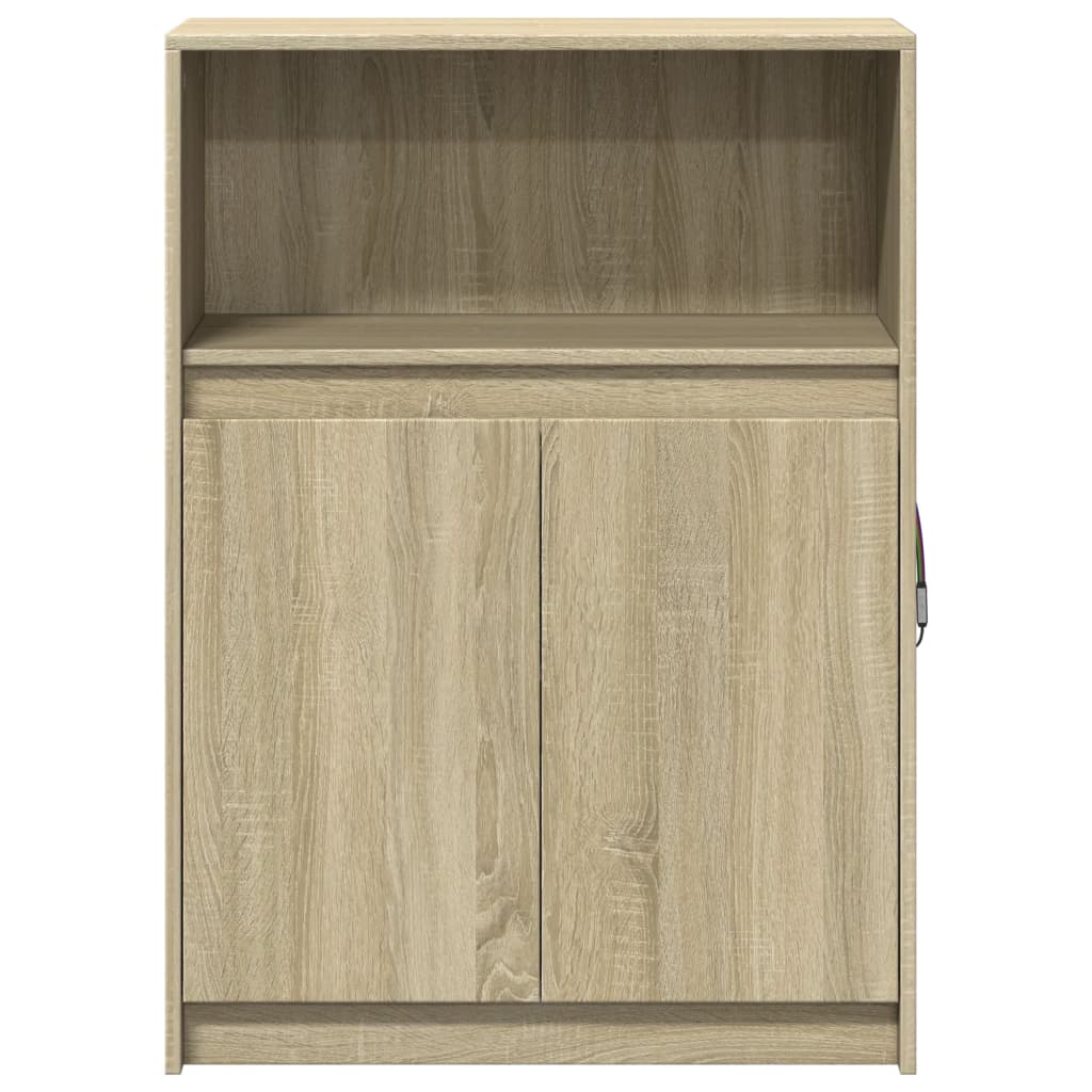 Credenza con LED Rovere Sonoma 72x34x100cm in Legno Multistrato - homemem39