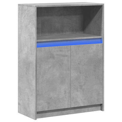 Credenza con LED Grigio Cemento 72x34x100 cm Legno Multistrato - homemem39
