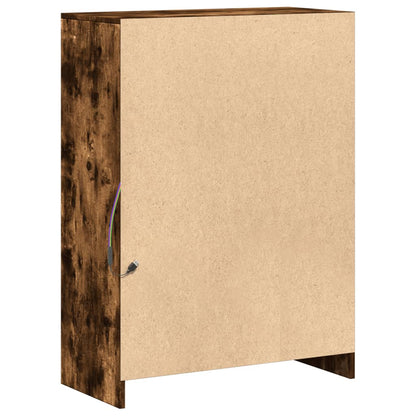 Credenza con LED Rovere Fumo 72x34x100 cm in Legno Multistrato - homemem39