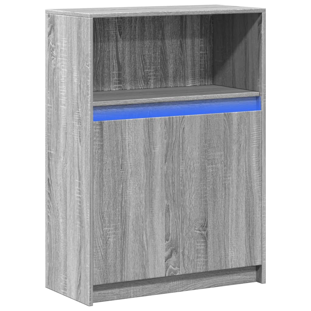 Credenza con LED Grigio Sonoma 72x34x100cm in Legno Multistrato - homemem39