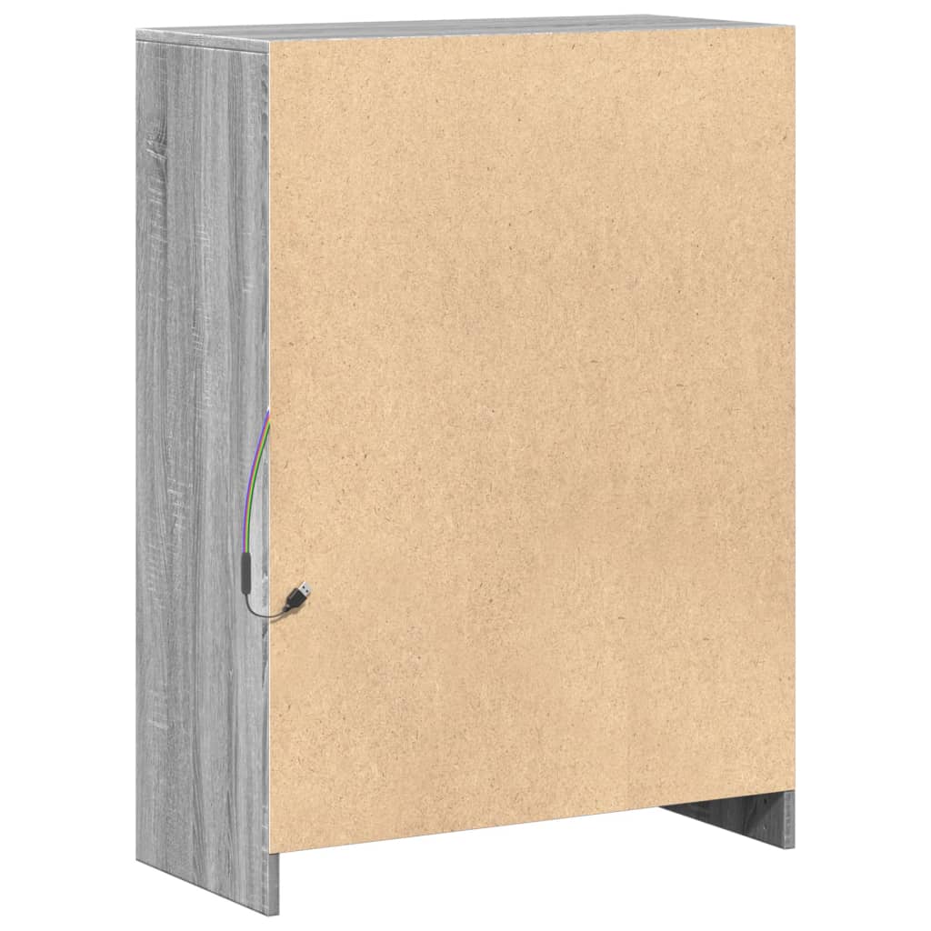 Credenza con LED Grigio Sonoma 72x34x100cm in Legno Multistrato - homemem39