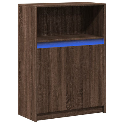 Credenza con LED Rovere Marrone 72x34x100 cm Legno Multistrato - homemem39