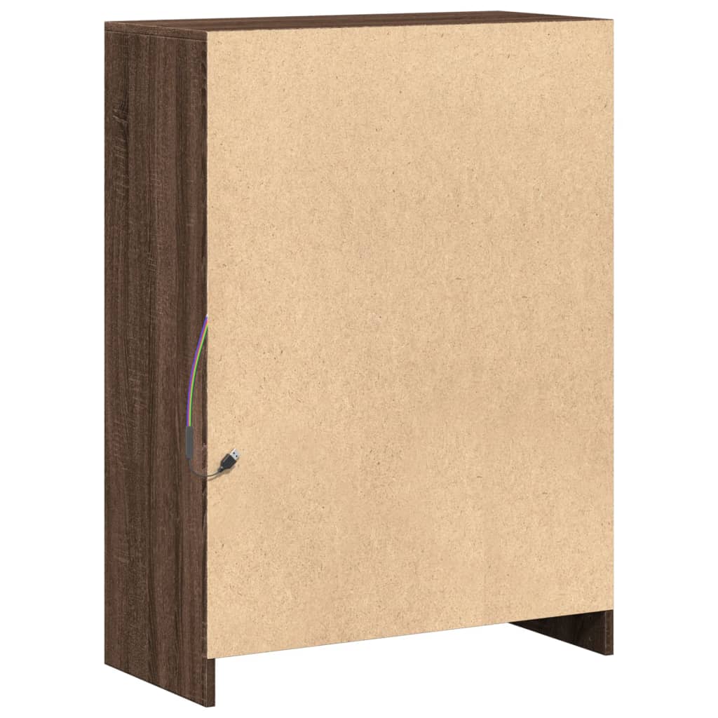 Credenza con LED Rovere Marrone 72x34x100 cm Legno Multistrato - homemem39