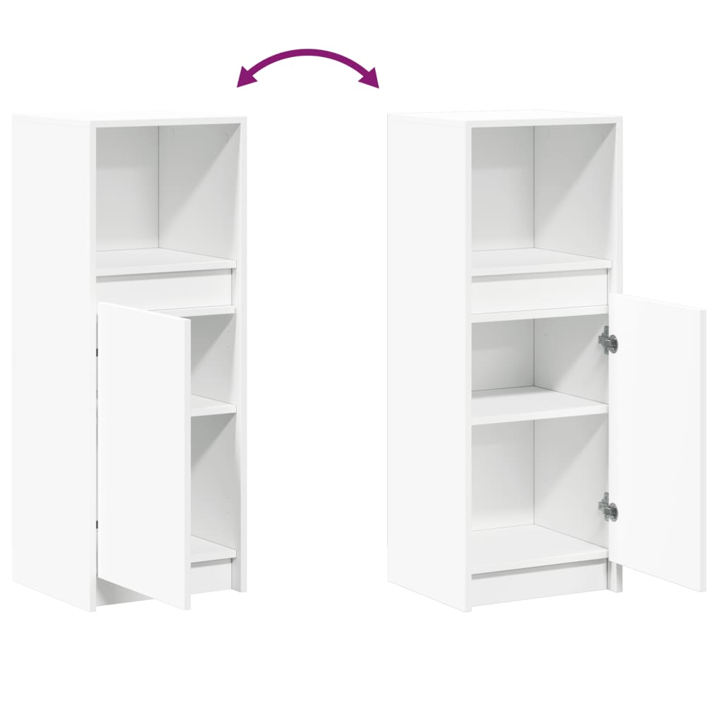 Credenza con LED Bianca 38x34x100 cm in Legno Multistrato - homemem39