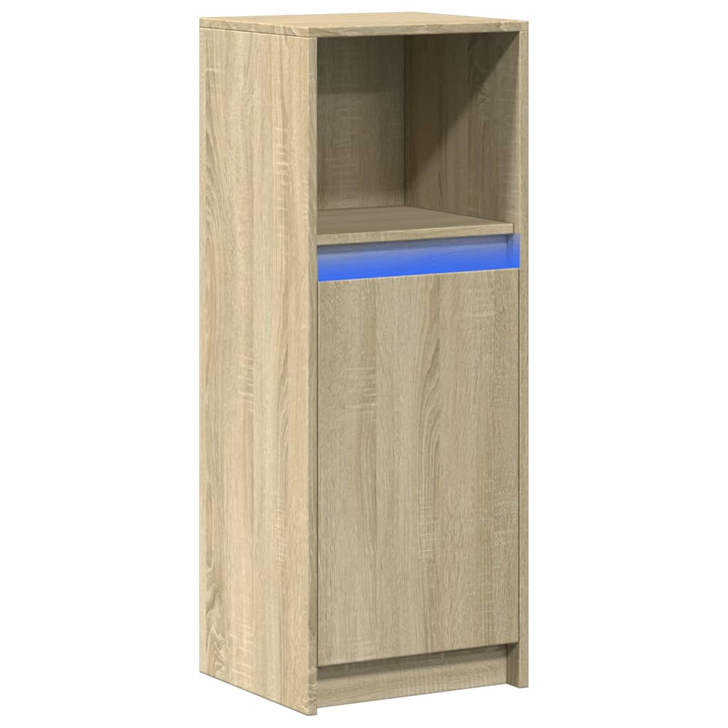 Credenza con LED Rovere Sonoma 38x34x100cm in Legno Multistrato - homemem39