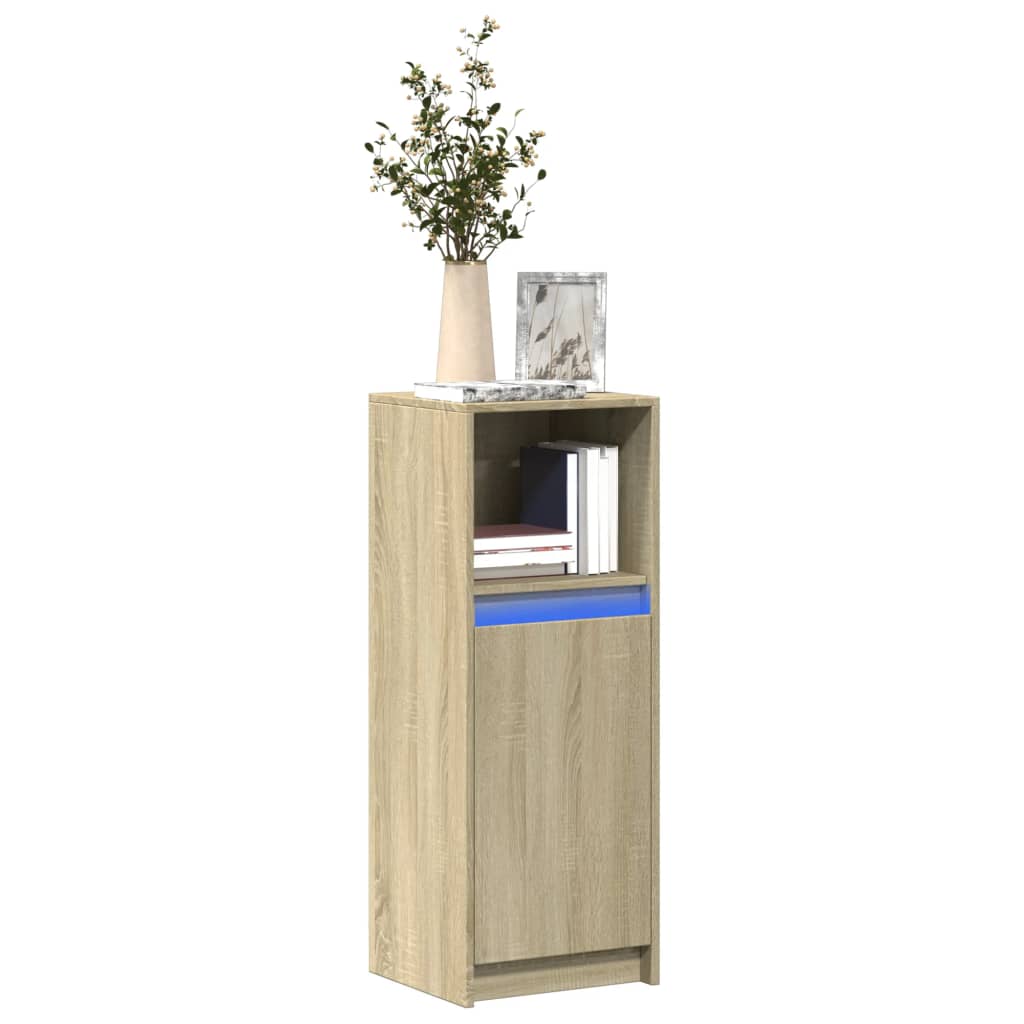 Credenza con LED Rovere Sonoma 38x34x100cm in Legno Multistrato