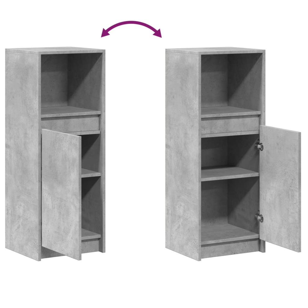 Credenza con LED Grigio Cemento 38x34x100 cm Legno Multistrato