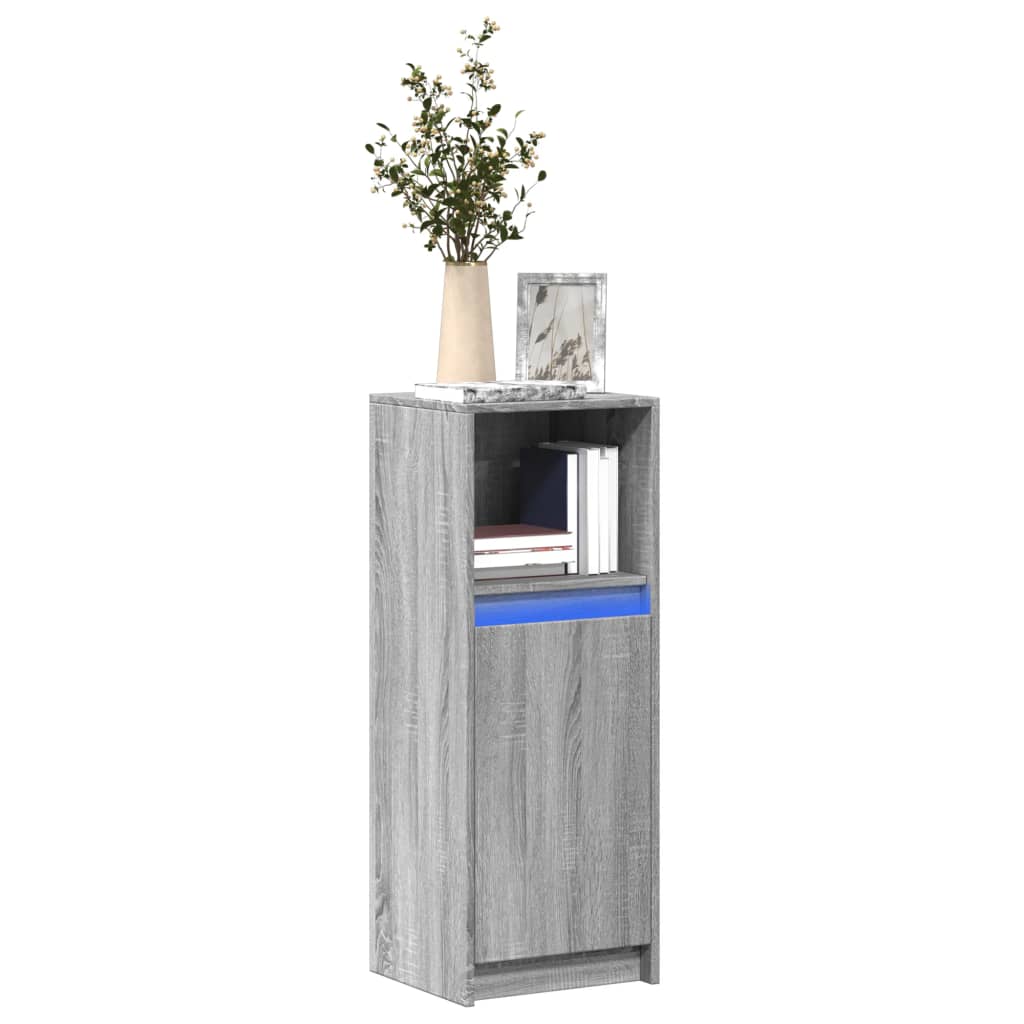 Credenza con LED Grigio Sonoma 38x34x100cm in Legno Multistrato - homemem39
