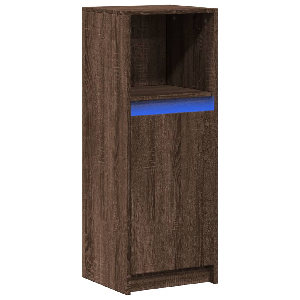 Credenza con LED Rovere Marrone 38x34x100 cm Legno Multistrato - homemem39