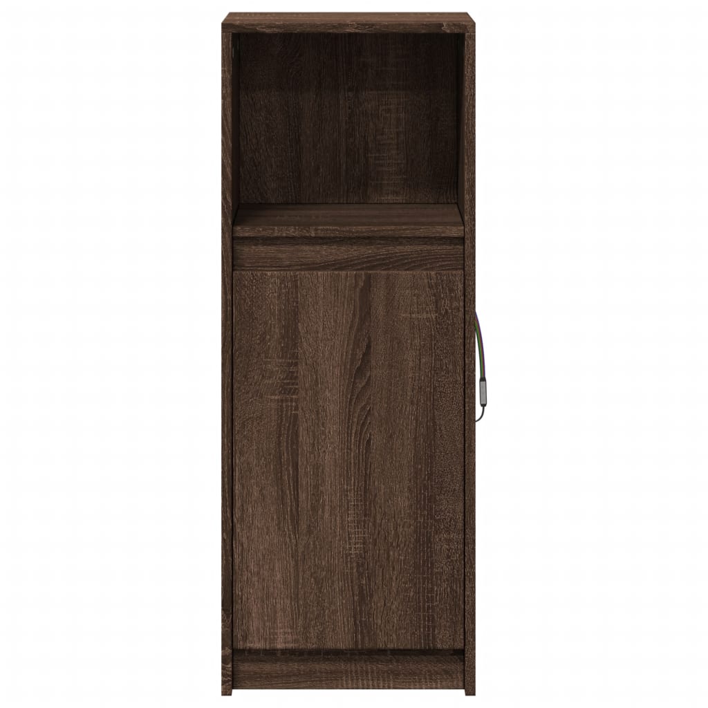 Credenza con LED Rovere Marrone 38x34x100 cm Legno Multistrato - homemem39