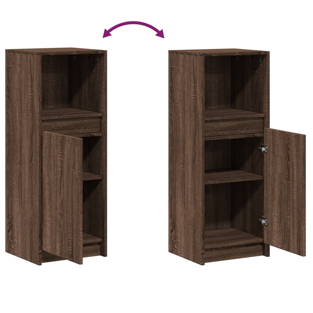 Credenza con LED Rovere Marrone 38x34x100 cm Legno Multistrato - homemem39