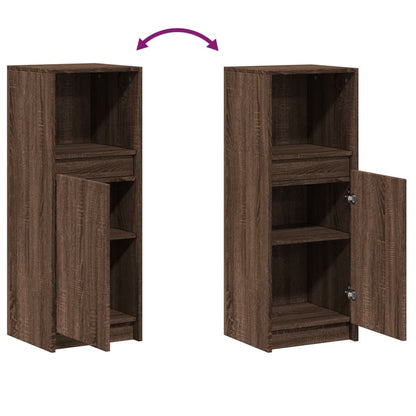 Credenza con LED Rovere Marrone 38x34x100 cm Legno Multistrato - homemem39