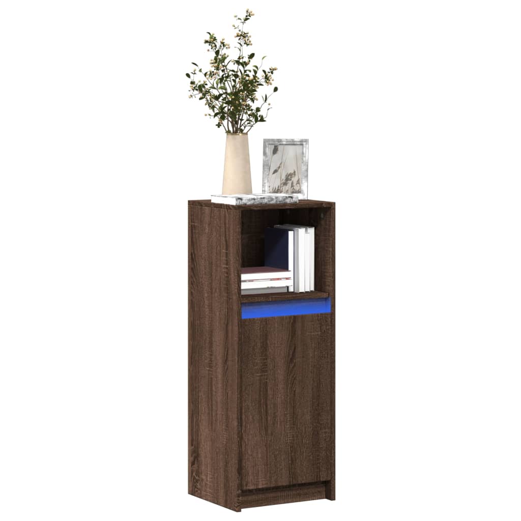 Credenza con LED Rovere Marrone 38x34x100 cm Legno Multistrato - homemem39