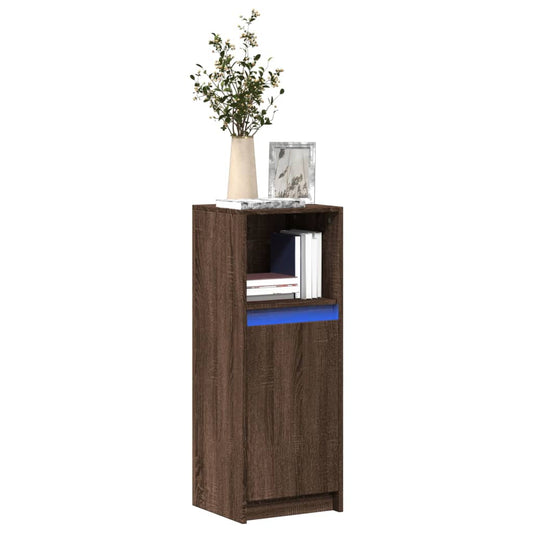 Credenza con LED Rovere Marrone 38x34x100 cm Legno Multistrato - homemem39