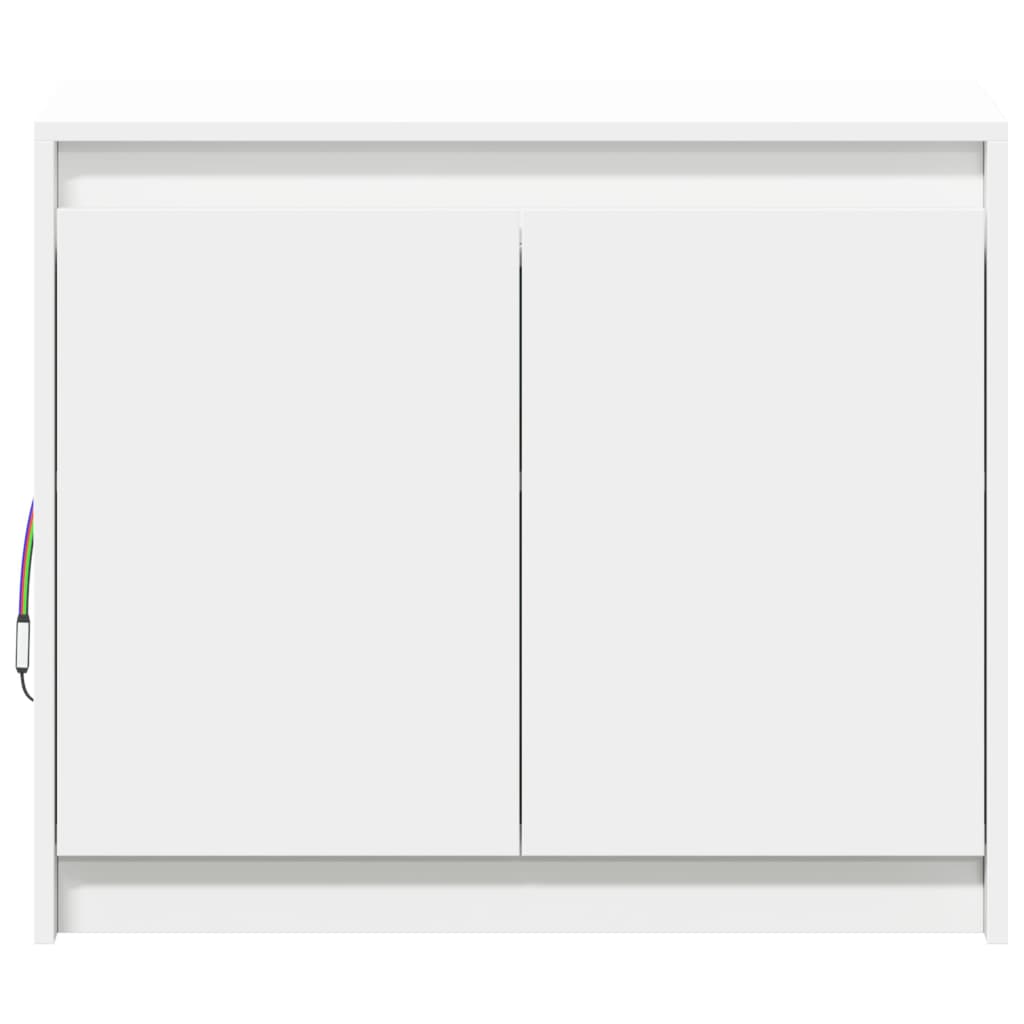 Credenza con LED Bianca 72x34x61 cm in Legno Multistrato - homemem39