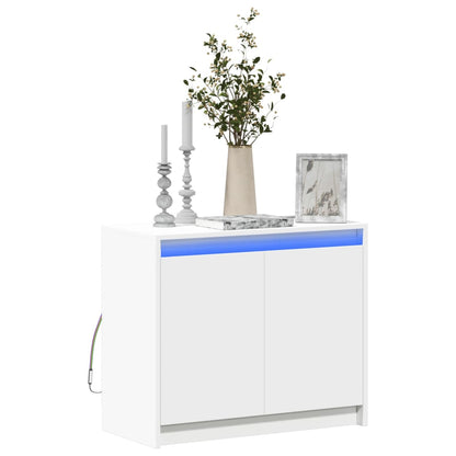 Credenza con LED Bianca 72x34x61 cm in Legno Multistrato - homemem39