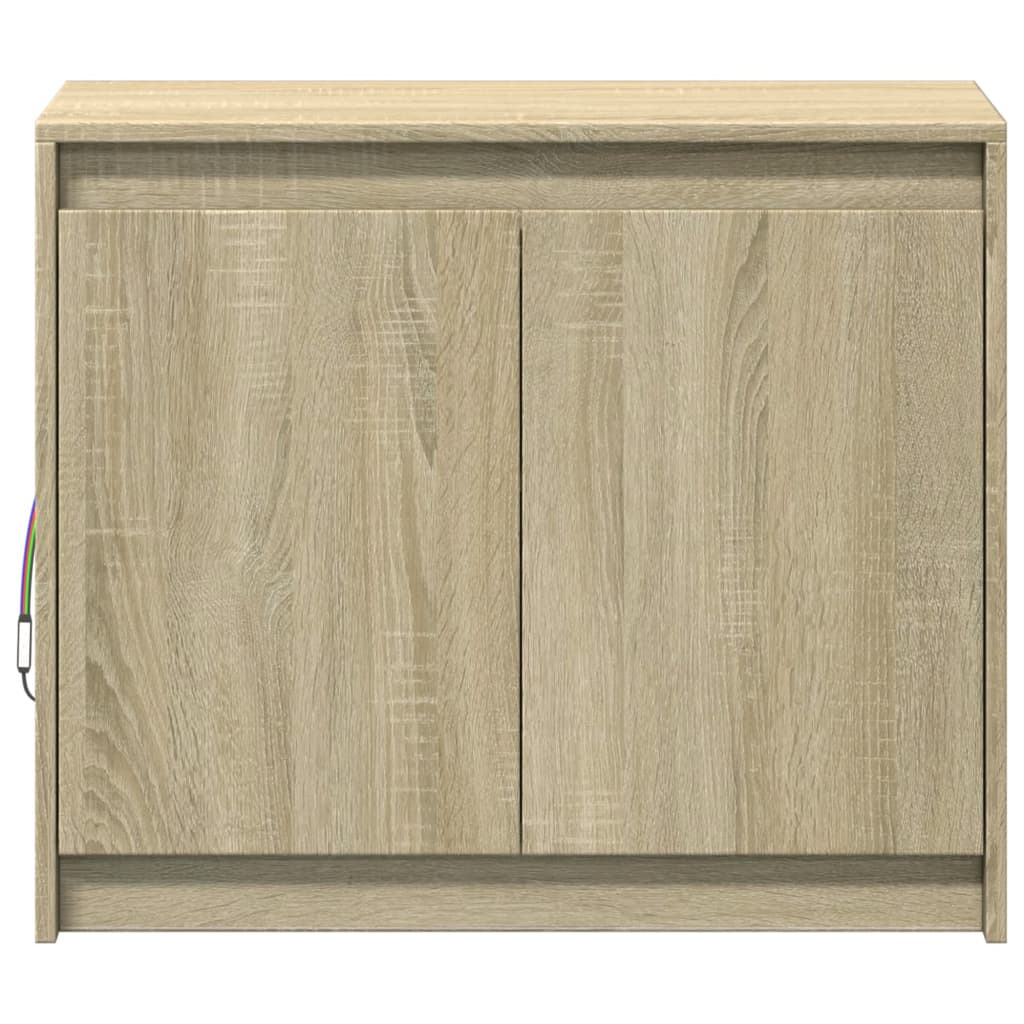 Credenza con LED Rovere Sonoma 72x34x61 cm in Legno Multistrato - homemem39