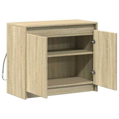 Credenza con LED Rovere Sonoma 72x34x61 cm in Legno Multistrato - homemem39