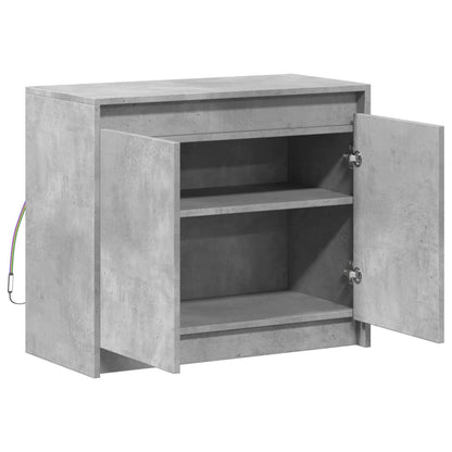Credenza con LED Grigio Cemento 72x34x61 cm Legno Multistrato - homemem39